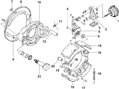 Кольцо зажимное оси ролика передней колодки тормозного механизма 20201276 - Страница из каталога