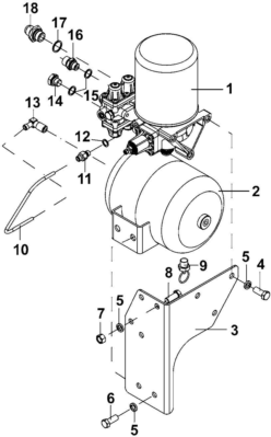 Шланг в сборе-соединение осушителя с дополнительным воздушным ресивером   RQ8500630 - Страница из каталога